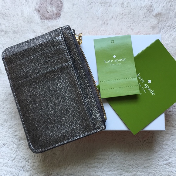 Kate Spade NWT Bitsy Laurel Way Glitter Gunmetal Silver Gold teensy bits - Picture 6 of 13